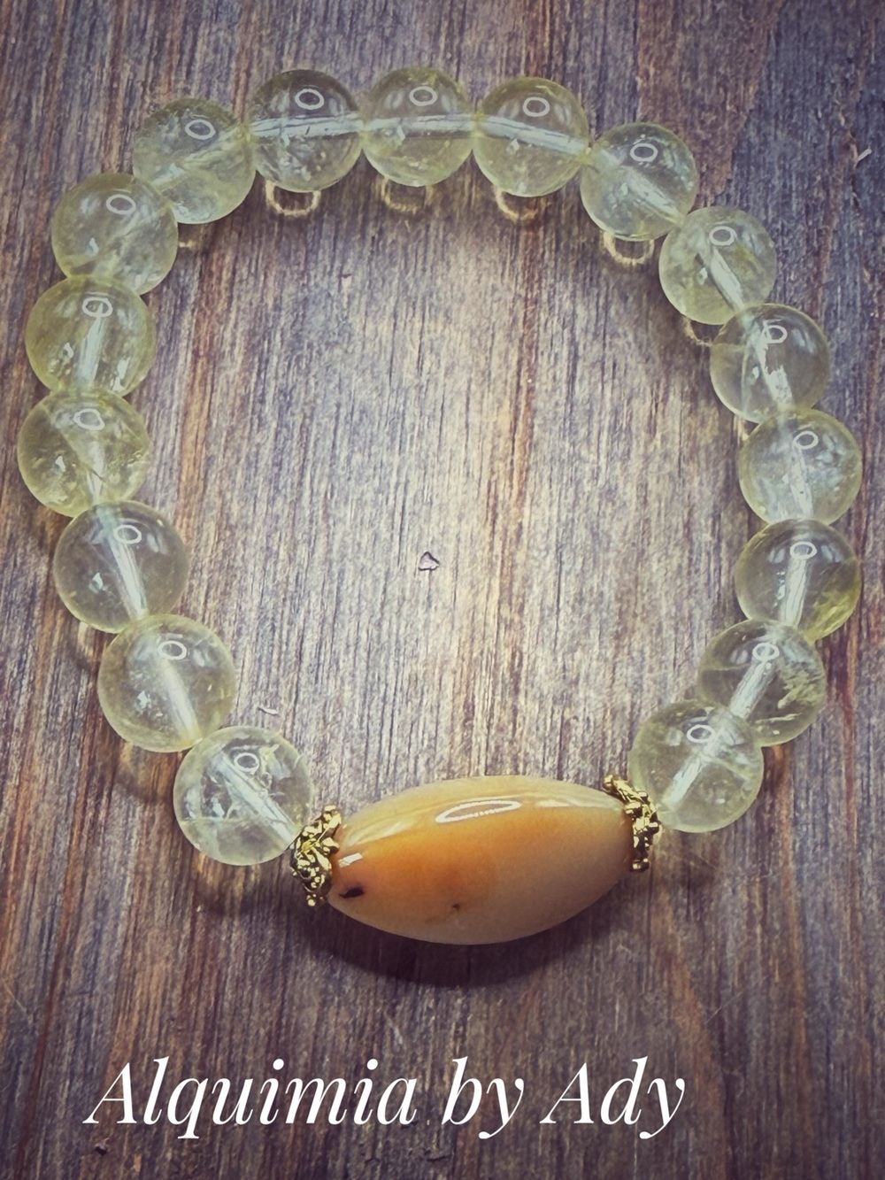 Oversized Golden Yellow citrine Stone beaded Bracelet